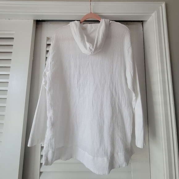 J jill- pure jill cotton-Gauze hooded jacket. - Picture 9 of 11